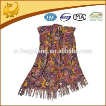 Turkish Style Wholesale Factory Low MOQ 100% Wool Pashmina Shawl Wholesale With Tassel